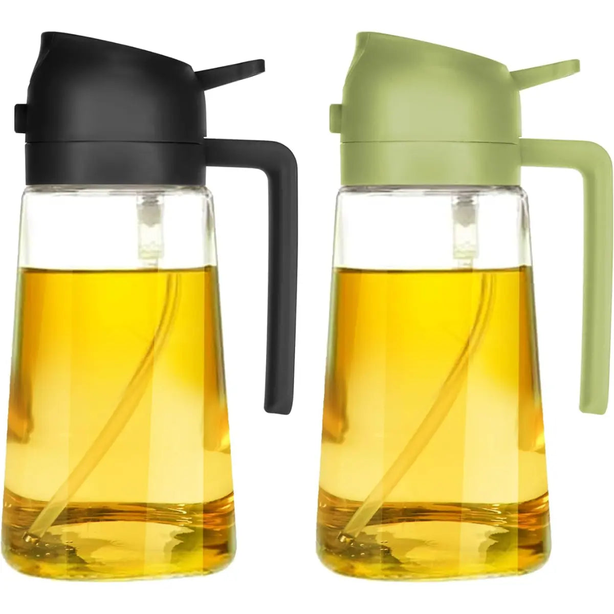 16Oz(470Ml)Oil Dispenser Bottle,2-In-1 Olive Oil Dispenser and Oil Sprayer, Pour for Kitchen, 16Oz/470Ml Glass Oil Bottle for Air Fryer, Salad, Frying