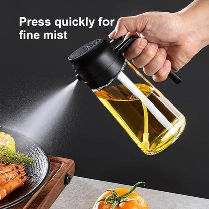 16Oz(470Ml)Oil Dispenser Bottle,2-In-1 Olive Oil Dispenser and Oil Sprayer, Pour for Kitchen, 16Oz/470Ml Glass Oil Bottle for Air Fryer, Salad, Frying