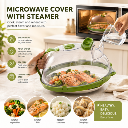Microwave Splatter Cover with Steam Vent, 10" | Improved Kitchen