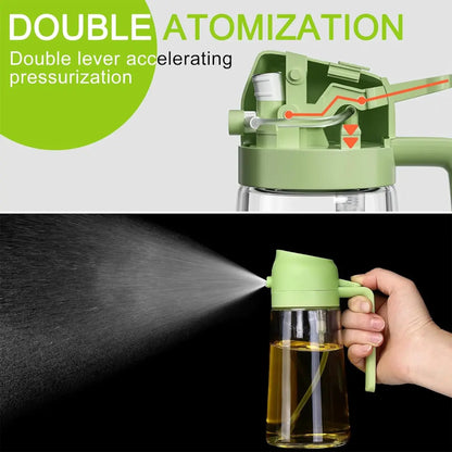 16Oz(470Ml)Oil Dispenser Bottle,2-In-1 Olive Oil Dispenser and Oil Sprayer, Pour for Kitchen, 16Oz/470Ml Glass Oil Bottle for Air Fryer, Salad, Frying