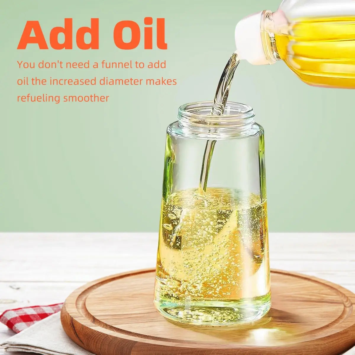 16Oz(470Ml)Oil Dispenser Bottle,2-In-1 Olive Oil Dispenser and Oil Sprayer, Pour for Kitchen, 16Oz/470Ml Glass Oil Bottle for Air Fryer, Salad, Frying
